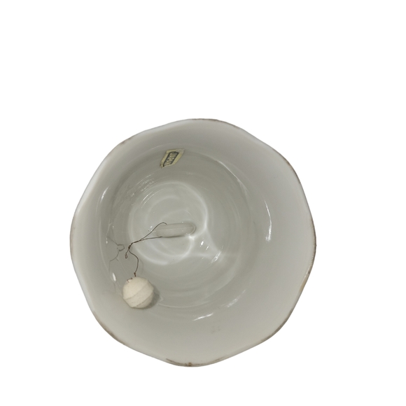 Vintage  5.24" 25th Anniversary Dinner Bell  White Porcelain & Silver Japan - Picture 3 of 7